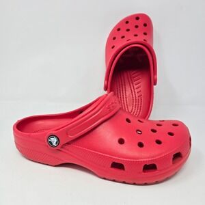 Crocs Classic Clogs Red Mens 7 Womens 9 Slip On Comfort Shoes 10001-6EN